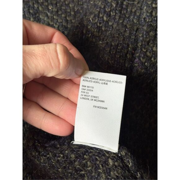 Anthropologie Jensen Cardigan size L Green Blue Open Front Camo Open Front - Picture 9 of 12